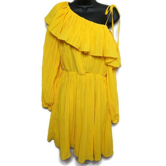 Revolve Endless Rose Dress Small Pleated One Shoul - Picture 4 of 8